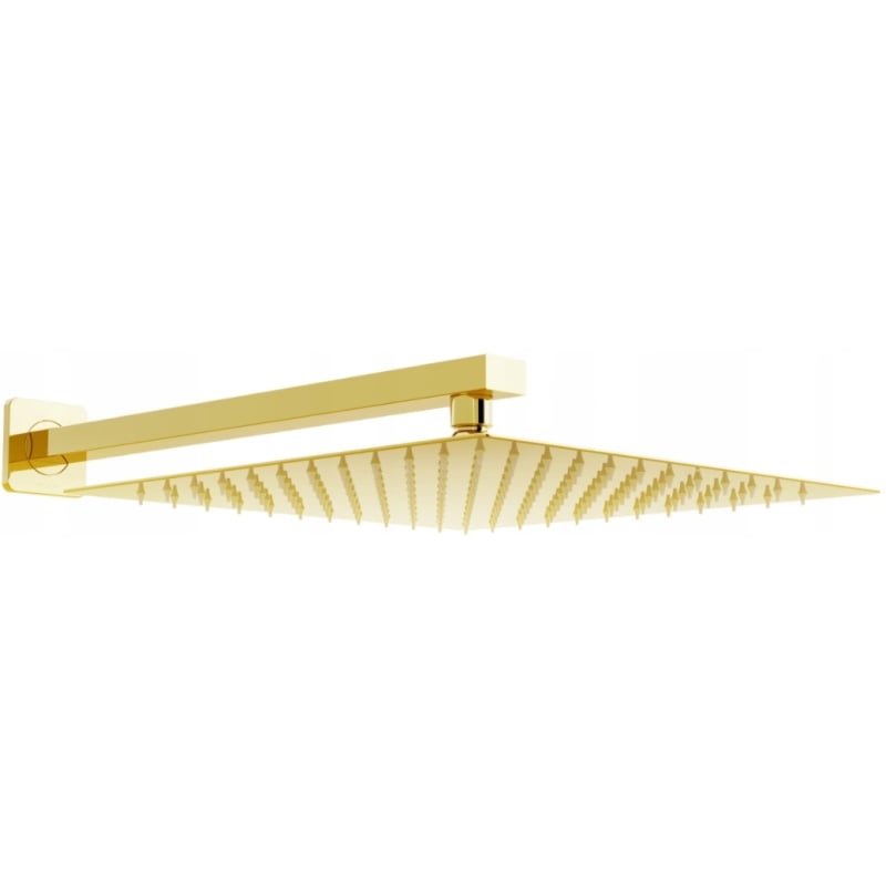 Mexen Slim showerhead 30 x 30 cm with shower arm, gold - 79130112-50