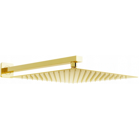 Mexen Slim deszczownica 30 x 30 cm z ramieniem prysznicowym, złota - 79130112-50