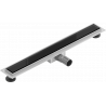 Mexen Flat MGB lineaire afvoer 70 cm, zwart glas - 1026070-15