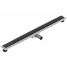 Mexen Flat MGB lineaire afvoer 80 cm, zwart glas - 1026080-15