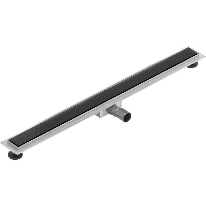 Mexen Flat MGB Lineaarne äravool 90 cm, must klaas - 1026090-15