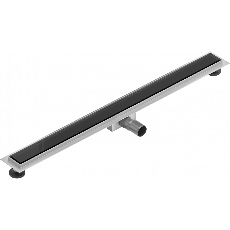 Mexen Flat MGB Linienentwässerung 90 cm, schwarzes Glas - 1026090-15