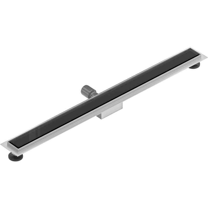 Mexen Flat MGB Lineaarne äravool 90 cm, must klaas - 1026090-15