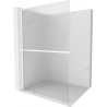 Mexen Kioto+ L tuš pregrada s policom Walk-in 70 x 200 cm, pruge, bijela - 800-070-123-20-09
