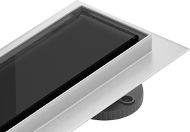 Mexen Flat MGB Linear Drain 90 cm, Black Glass - 1026090-15