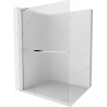 Mexen Kioto+ L shower wall with Walk-in shelf 70 x 200 cm, stripes, chrome - 800-070-123-01-09