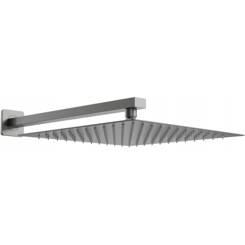 Mexen Slim Regenduschkopf 30 x 30 cm mit Duscharm, gebürstetes Gun Grau - 79130112-66