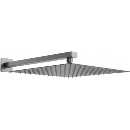 Mexen Slim soffione doccia 30 x 30 cm con braccio doccia, grigio canna di fucile spazzolato - 79130112-66