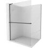 Mexen Kioto+ L Duschwand mit Regal Walk-in 110 x 200 cm, matt, schwarz - 800-110-123-70-09