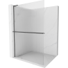 Mexen Kioto+ L dušisein riiuliga Walk-in 80 x 200 cm, triibuline, harjatud püssihall - 800-080-123-66-09