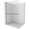Mexen Kioto+ L Duschwand mit Regal Walk-in 100 x 200 cm, matt, gebürstetes Gun Gray - 800-100-123-66-09