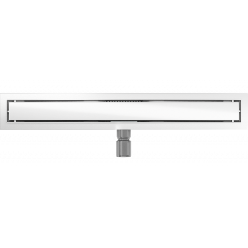 Mexen Flat MGW lineaire afvoer 50 cm, wit glas - 1027050-15