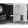 Mexen Kioto+ L Duschabtrennung mit Regal Walk-in 110 x 200 cm, matt, gebürstet gun gray - 800-110-123-66-09