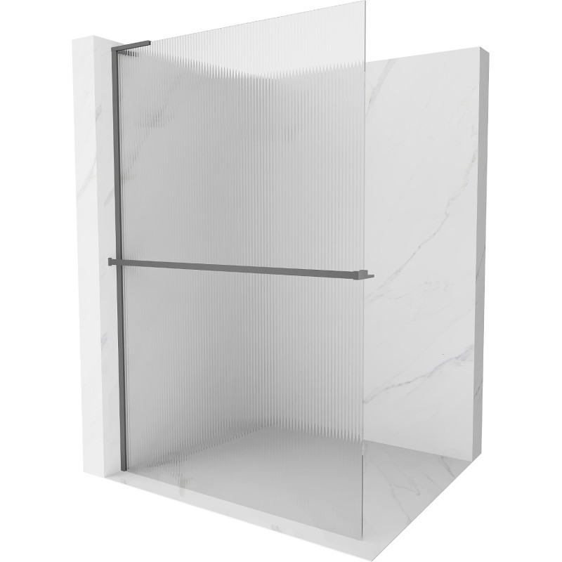 Mexen Kioto+ L dušisein riiuliga Walk-in 120 x 200 cm, triibuline, gun metal - 800-120-123-95-09