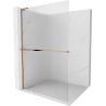 Mexen Kioto+ L Duschwand mit Ablage Walk-in 70 x 200 cm, transparent, roségold - 800-070-123-60-09