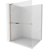 Mexen Kioto+ L shower screen with shelf Walk-in 70 x 200 cm, stripes, rose gold - 800-070-123-60-09