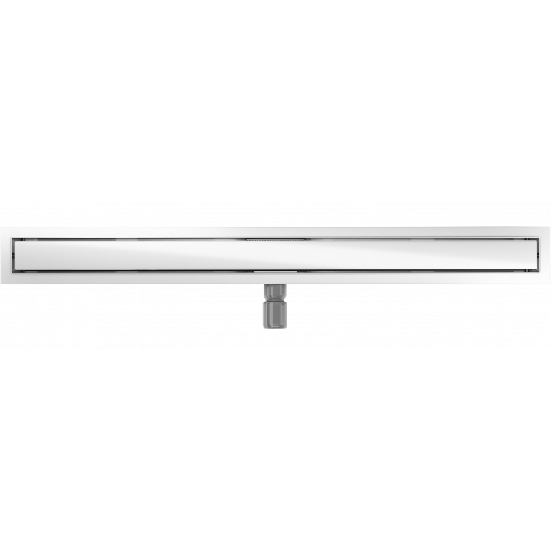 Mexen Flat MGW lijnafvoer 80 cm, wit glas - 1027080-15