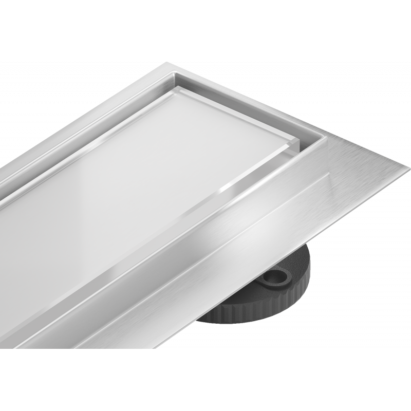 Mexen Flat MGW odpływ liniowy 90 cm, białe szkło - 1027090-15