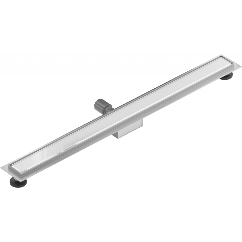 Mexen Flat MGW lineaarinen lattiakaivo 90 cm, valkoinen lasi - 1027090-15