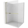 Mexen Kioto+ L ścianka prysznicowa z półką Walk-in 90 x 200 cm, prążki, złota - 800-090-123-50-09