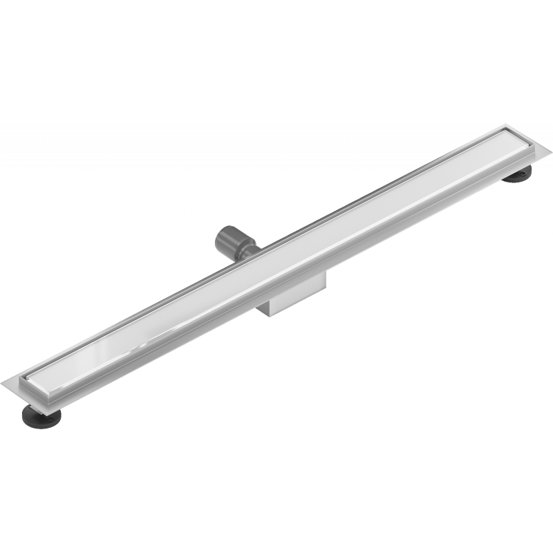 Mexen Flat MGW lineaire afvoer 100 cm, wit glas - 1027100-15