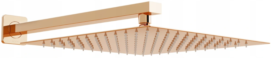 Mexen Slim deszczownica 25 x 25 cm z ramieniem prysznicowym, różowe złoto - 79125112-60