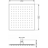Mexen Slim chuveiro 25 x 25 cm com braço de chuveiro, cinza escovado - 79125112-66