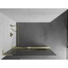 Mexen Kioto+ L paroi de douche avec étagère Walk-in 100 x 200 cm, verre trempé, finition dorée brossée - 800-100-123-55-09