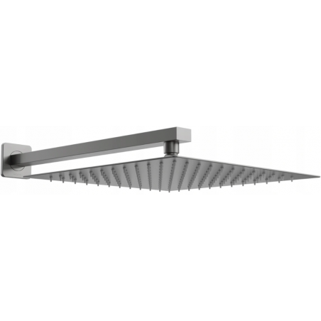 Mexen Slim regndusch 25 x 25 cm med duscharm, borstat gun gray - 79125112-66