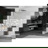 Mexen Kioto+ L Duschwand mit Regal Walk-in 80 x 200 cm, weißes Muster, gun metal - 800-080-123-95-85