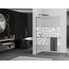 Mexen Kioto+ L douchewand met plank Walk-in 120 x 200 cm, wit patroon, gun metal - 800-120-123-95-85