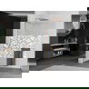 Mexen Kioto+ L Duschwand mit Regal Walk-in 70 x 200 cm, weißes Muster, gebürstetes Messing - 800-070-123-65-85