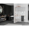 Mexen Kioto+ L dušisein riiuliga Walk-in 100 x 200 cm, valge muster, harjatud vask - 800-100-123-65-85