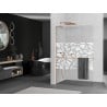 Mexen Kioto+ L paroi de douche avec étagère Walk-in 100 x 200 cm, motif blanc, laiton brossé - 800-100-123-65-85