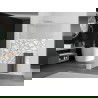Mexen Kioto+ L Duschwand mit Ablage Walk-in 70 x 200 cm, weißes Muster, gebürstetes Nickel - 800-070-123-97-85