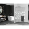 Mexen Kioto+ L dušisein riiuliga Walk-in 90 x 200 cm, valge muster, harjatud nikkel - 800-090-123-97-85
