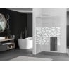 Mexen Kioto+ L ścianka prysznicowa z półką Walk-in 90 x 200 cm, biały wzór, nikiel szczotkowany - 800-090-123-97-85