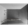 Mexen Kioto+ L Shower Wall with Walk-in Shelf 100 x 200 cm, White Pattern, Brushed Nickel - 800-100-123-97-85