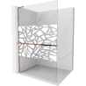 Mexen Kioto+ L Walk-in Shower Wall with Shelf 70 x 200 cm, White Pattern, Rose Gold - 800-070-123-60-85