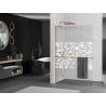 Mexen Kioto+ L paroi de douche avec étagère Walk-in 100 x 200 cm, motif blanc, or rose - 800-100-123-60-85