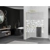 Mexen Kioto+ L paroi de douche avec étagère Walk-in 110 x 200 cm, motif blanc, doré - 800-110-123-50-85