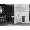 Mexen Kioto+ L Walk-in Shower Wall with Shelf 80 x 200 cm, White Pattern, Brushed Gold - 800-080-123-55-85
