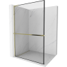Mexen Kioto+ L douchescherm met plank Walk-in 80 x 200 cm, zwart frame, goud - 800-080-123-50-70