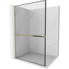 Mexen Kioto+ L Shower Wall with Walk-in Shelf 80 x 200 cm, Black Pattern, Gold - 800-080-123-50-70