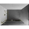Mexen Kioto+ L Shower Wall with Walk-in Shelf 80 x 200 cm, Black Pattern, Gold - 800-080-123-50-70