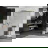 Mexen Kioto+ L douchescherm met plank Walk-in 80 x 200 cm, zwart frame, goud - 800-080-123-50-70
