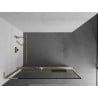Mexen Kioto+ L Duschwand mit Ablage Walk-in 80 x 200 cm, schwarzer Rahmen, gebürstet gold - 800-080-123-55-70