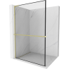 Mexen Kioto+ L paroi de douche avec étagère Walk-in 80 x 200 cm, motif noir, doré brossé - 800-080-123-55-70