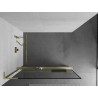 Mexen Kioto+ L dušisein riiuliga Walk-in 70 x 200 cm, must raam, harjatud kuld - 800-070-123-55-70