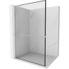 Mexen Kioto+ L paroi de douche avec étagère Walk-in 80 x 200 cm, motif noir, nickel brossé - 800-080-123-97-70